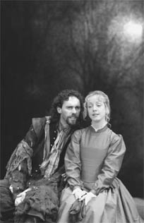 Guy Henry as Parolles and Claudie Blakley as Helena at the Swan Theatre, Stratford-upon-Avon, England, 2003