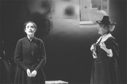 Sophie Thompson as Helena and Andree Evans as the Old Widow in Act III, scene vii, at the Swan Theatre, Stratford-upon-Avon, 1992