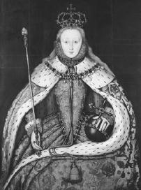 Portrait of of Queen Elizabeth I in her coronation robes, circa 1590