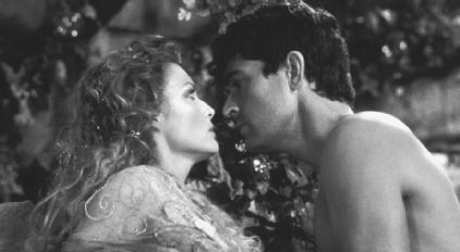 Michelle Pfeiffer as Titania and Rupert Everett as Oberon in a scene from the 1999 film A Midsummer Nights Dream