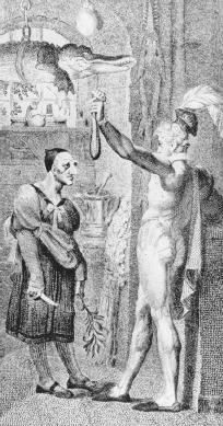 Romeo speaking with an apothecary, Act V, scene i