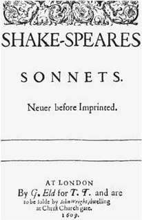 Title page of the Sonnets, 1609