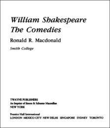 William Shakespeare: The Comedies, ed. , v. 