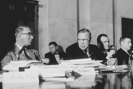 Tennessee Senator Estes Kefauver chaired an investigative committee that set out to determine the extent of the power and influence of organized crime. Reproduced by permission of Archive Photos, Inc.