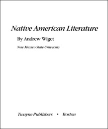 Native American Literature, ed. , v. 