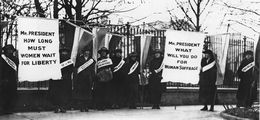 National Woman's Party Members Picket at the White House in 1917.