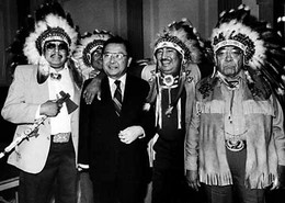 Inouye with members of the Red Lake Band of Chippewa