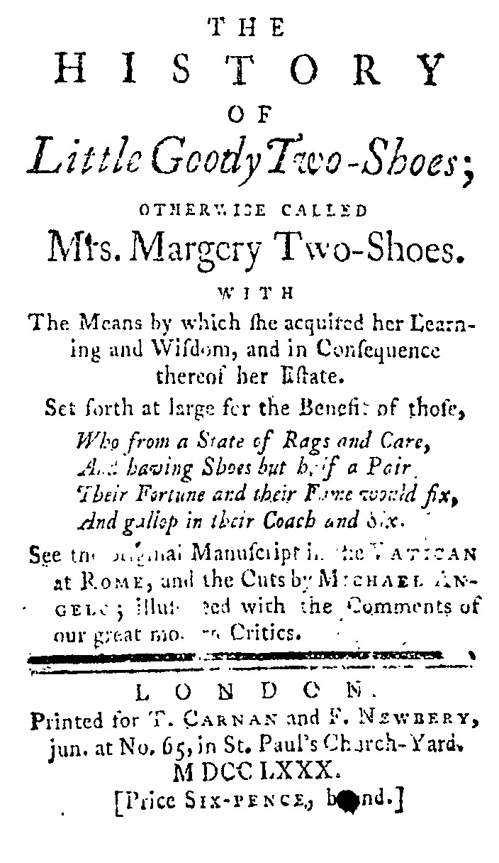 Title page of The History of Little Goody Two-Shoes