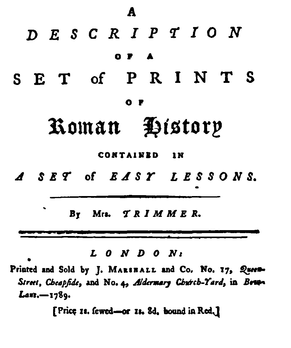 Title page of A description of a set of prints of Roman history