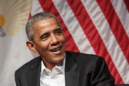 Former President Obama Smiles As He Speaks To Students And Other Young Leaders At University Of ...
