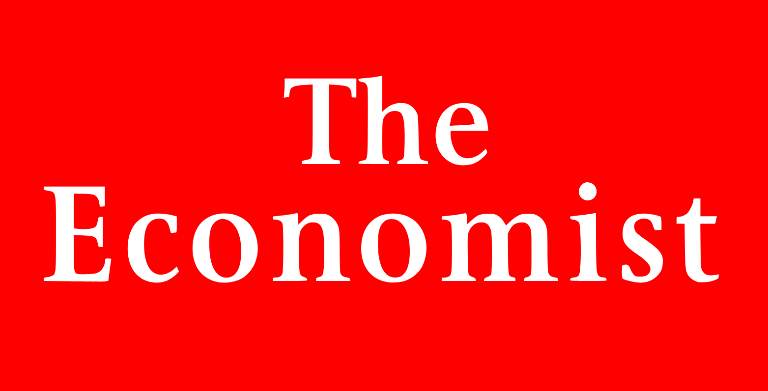 The Economist white on red logo