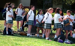 Students Wear Plaid Uniforms at La Reina High School in Thousand Oaks, California