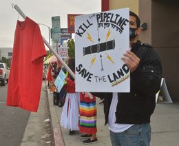 Indigenous Protesters Direct Ire against Wells Fargo for Investment in Enbridge Pipeline