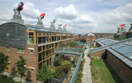 The BedZed eco development in the London neighborhood of Beddington aims to be energy-efficient and...