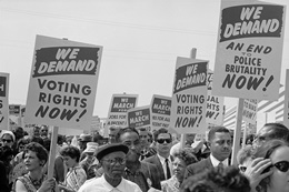 Marchers with Signs at the March on Washington, 1963